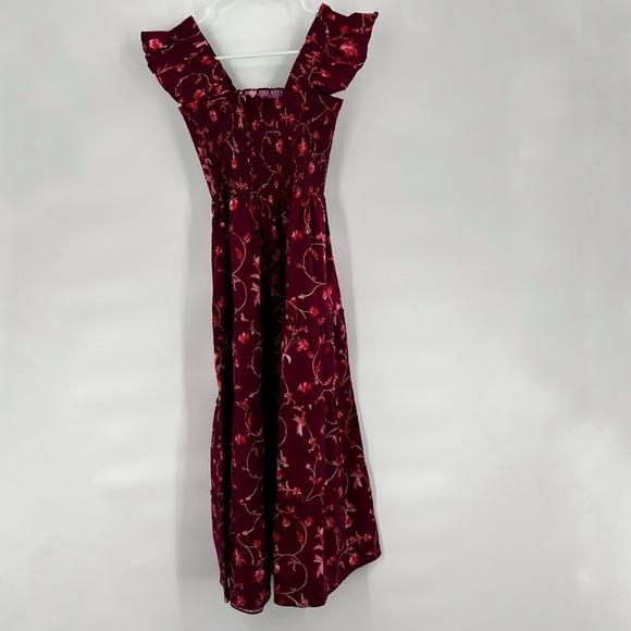 NWT HILL HOUSE Ellie Nap Dress Burgundy Botanical - Picture 7 of 15